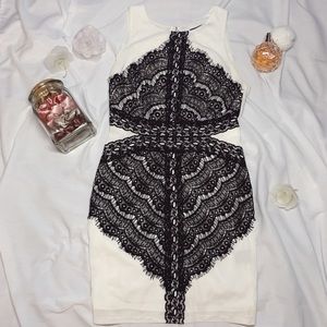 ARK&CO, white and black lace dress